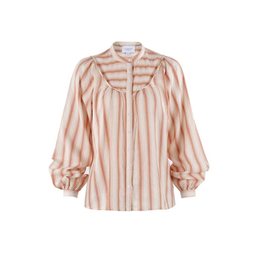 NEW THE SHIRT women's pierre shirt in rust stripe